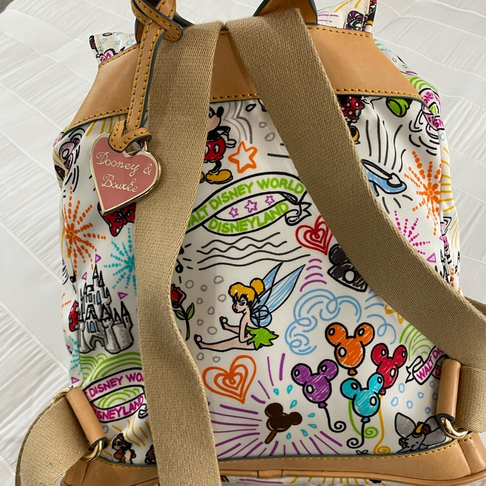Dooney & Bourke White Multicolor Disney Character Print Backpack - Picture 12 of 16
